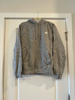 Nike Gray Pullover Hoodie with White Swoosh